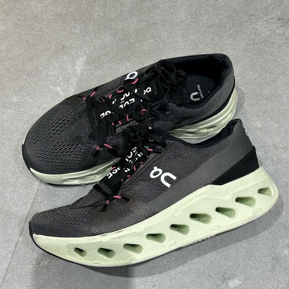 On Running Black and Olive Sneakers